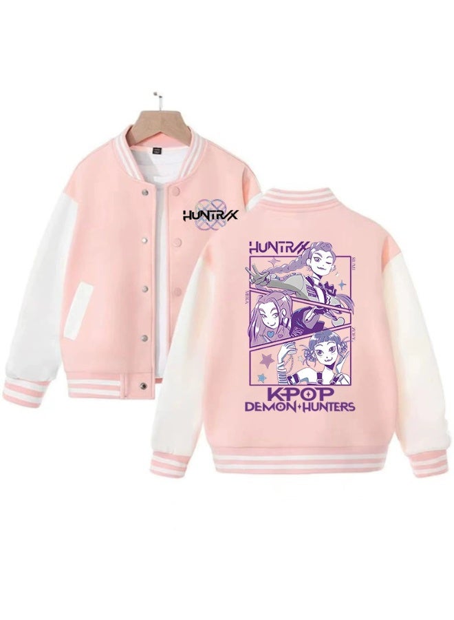 general KPop Demon Hunters Korean version of the big children's baseball uniform fashion men's and women's cardigan jacket - Image 1